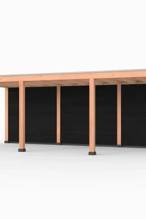 Douglas overkapping, 750 x 300, met achterwand, Westwood Elegant zwart Bestseller